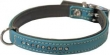 Halsband met strass XS-S  aqua,, bordeauxpaars of  beige taupe